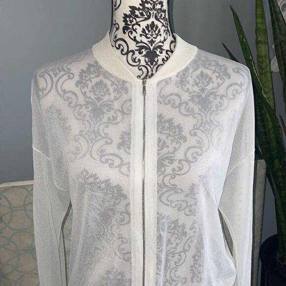 Lafayette 148 New York zippered sheer jacket - Picture 2 of 8